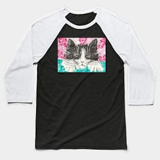 Cute  kitten cat face Baseball T-Shirt